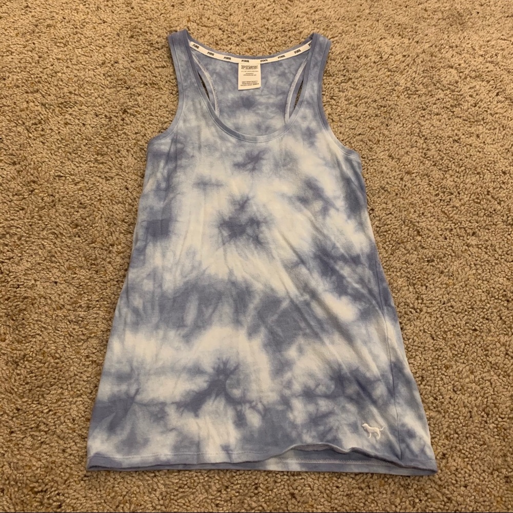 PINK Light Blue and White Tank